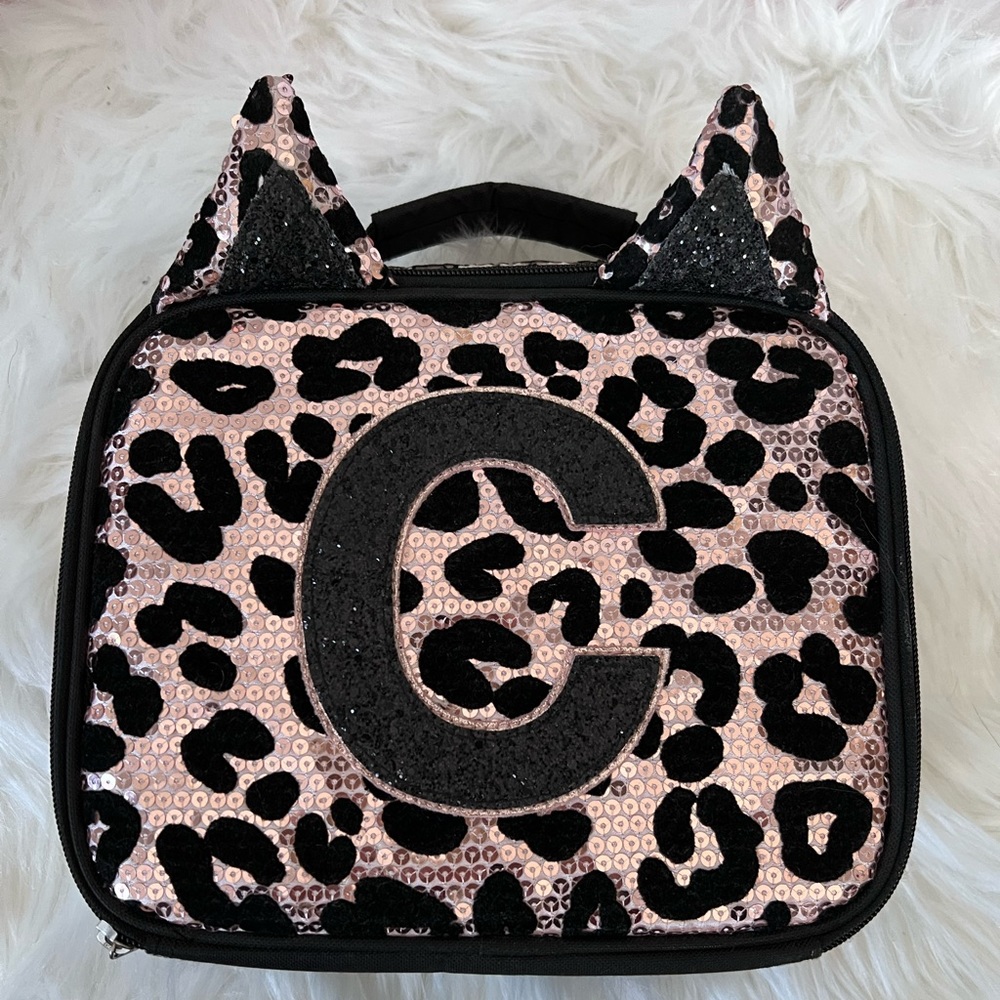Justice Cheetah Print Insulated ‘C’ Lunch Box